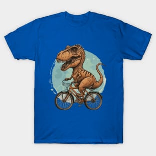 Cute dinosaur trex bicycling gift ideas kids tee kids stickers kids pin gift T-Shirt